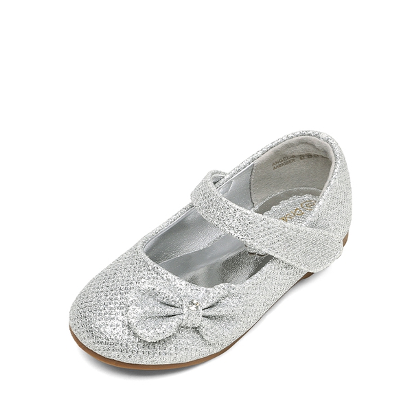 Toddler Girl's Ballerina Bow Flats - SILVER GLITTER -  0